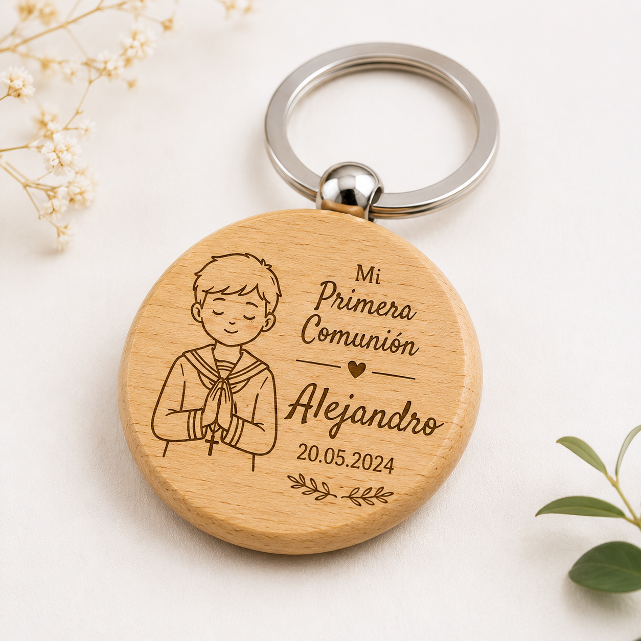 Llavero Grabado de Mi Primera Comunión Personalizado