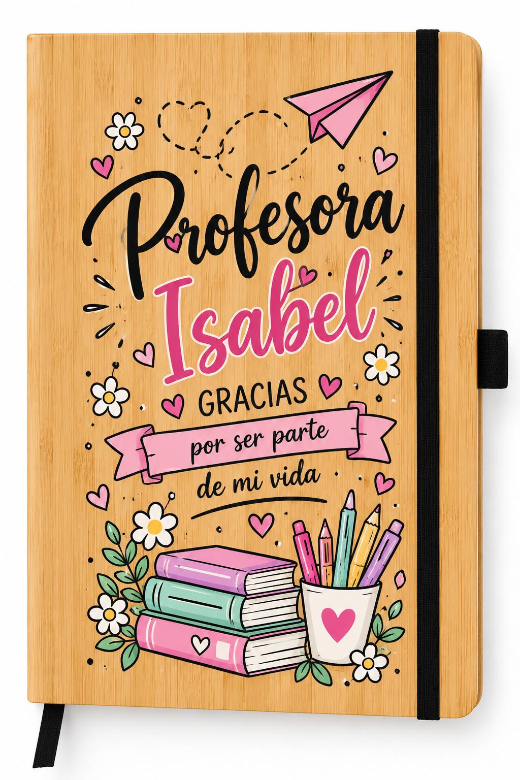 Libreta A5 de Bambú y Corcho Personalizada – Regalo para Profesores y Profesoras