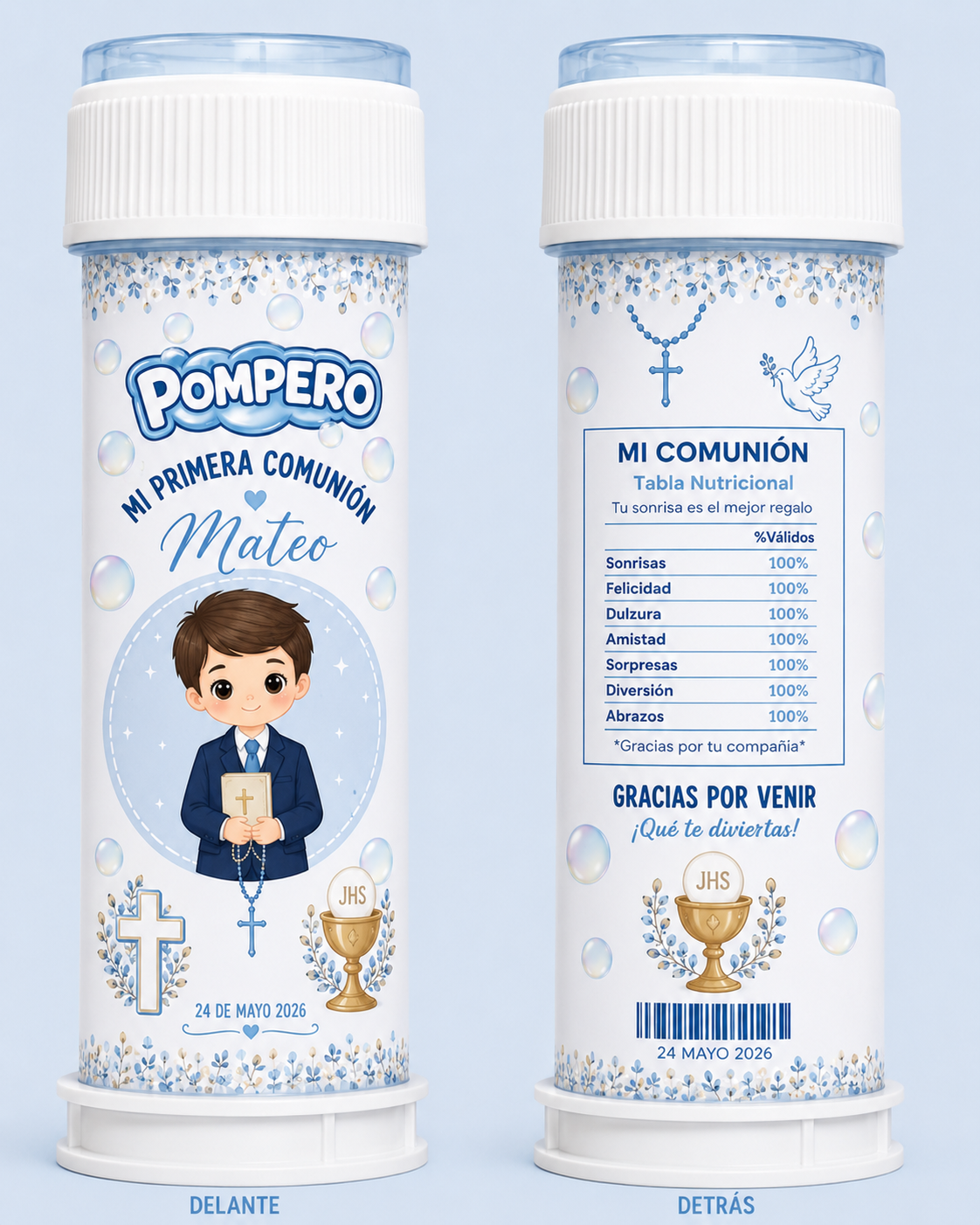 🫧 Pompero Personalizado para Comunión