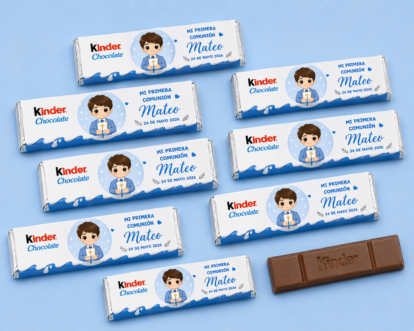🍫 Mini Chocolatinas Personalizadas para Comunión