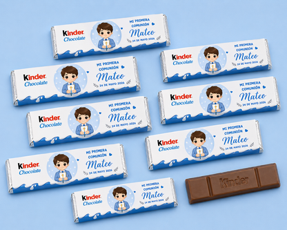 🍫 Mini Chocolatinas Personalizadas para Comunión