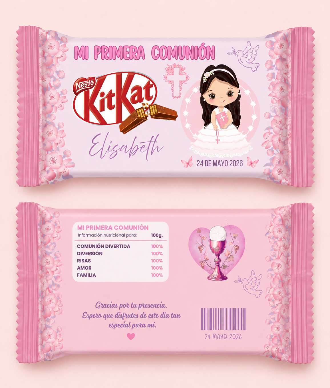 🍫 KitKat Personalizado para Comunión