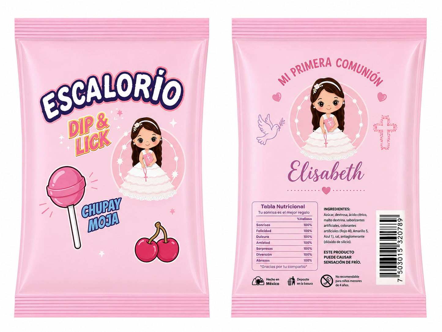 🍭 Escalofríos Pica Pica Personalizados para Comunión