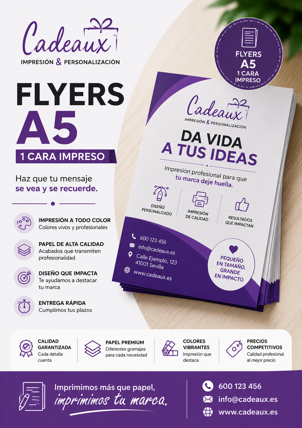 Flyers A5 ( Impresión 1 cara)