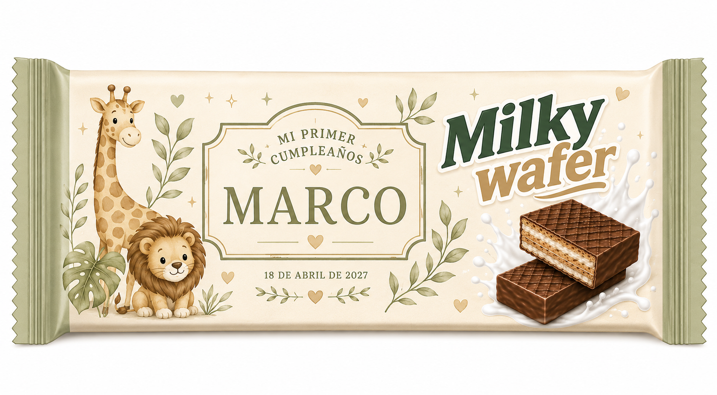 🍫 Milk Wafer Personalizado para Cumpleaños