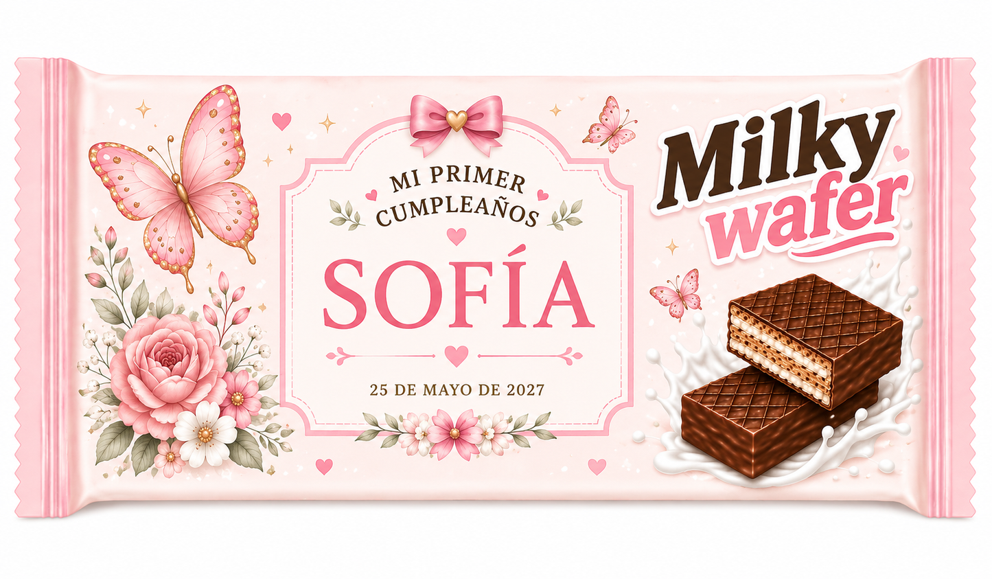 🍫 Milk Wafer Personalizado para Cumpleaños