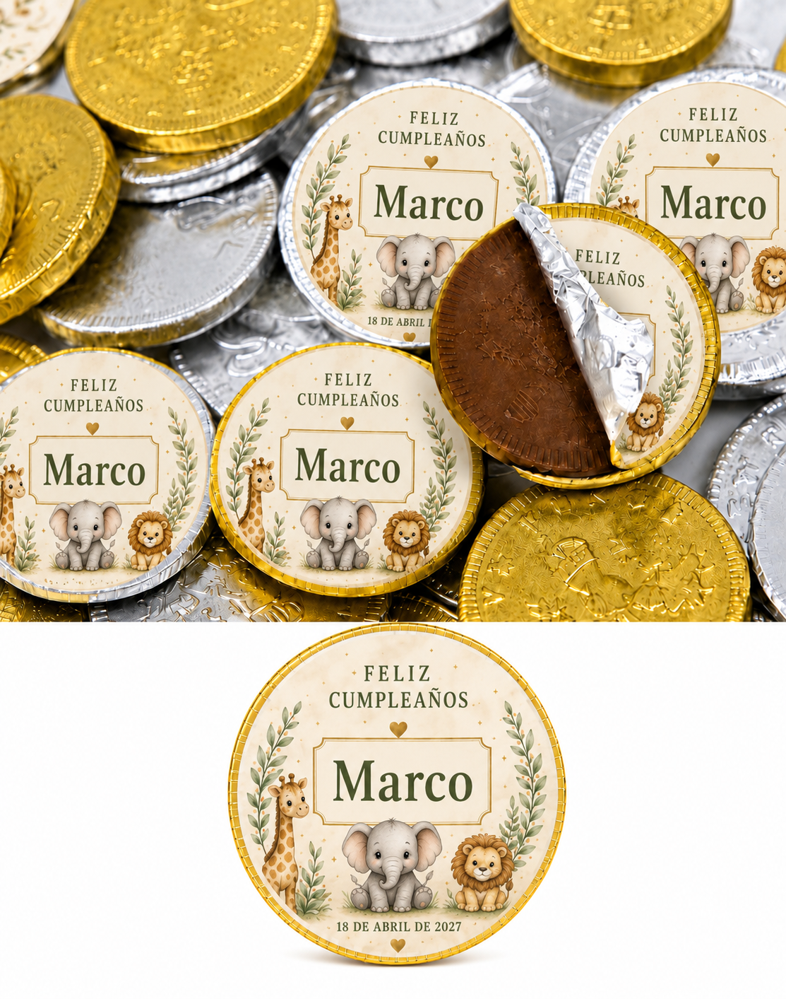 Monedas de Chocolate Personalizadas