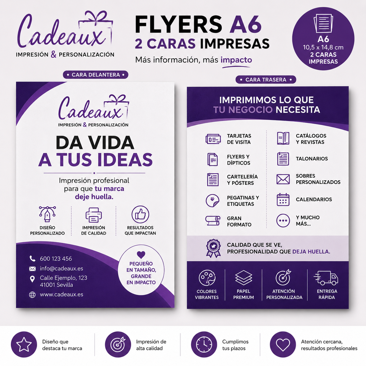 Flyers A6 (Impresión 2 caras)