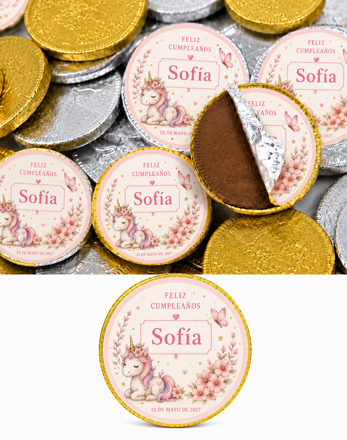 Monedas de Chocolate Personalizadas
