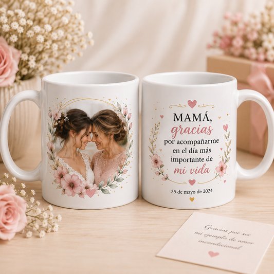 💖☕ Taza personalizada para mamá de la novia