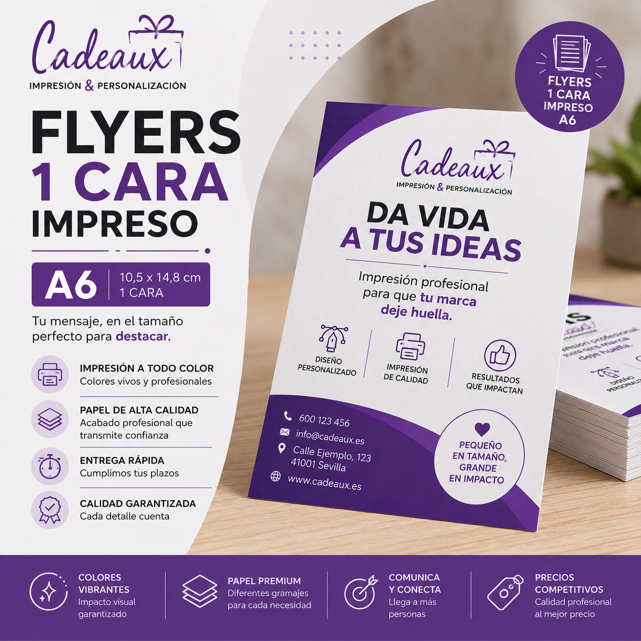 Flyers A6 (Impresión 1 cara)