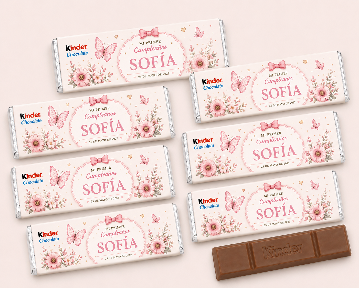 🍫 Mini chocolatinas kinder Personalizado para Cumpleaños