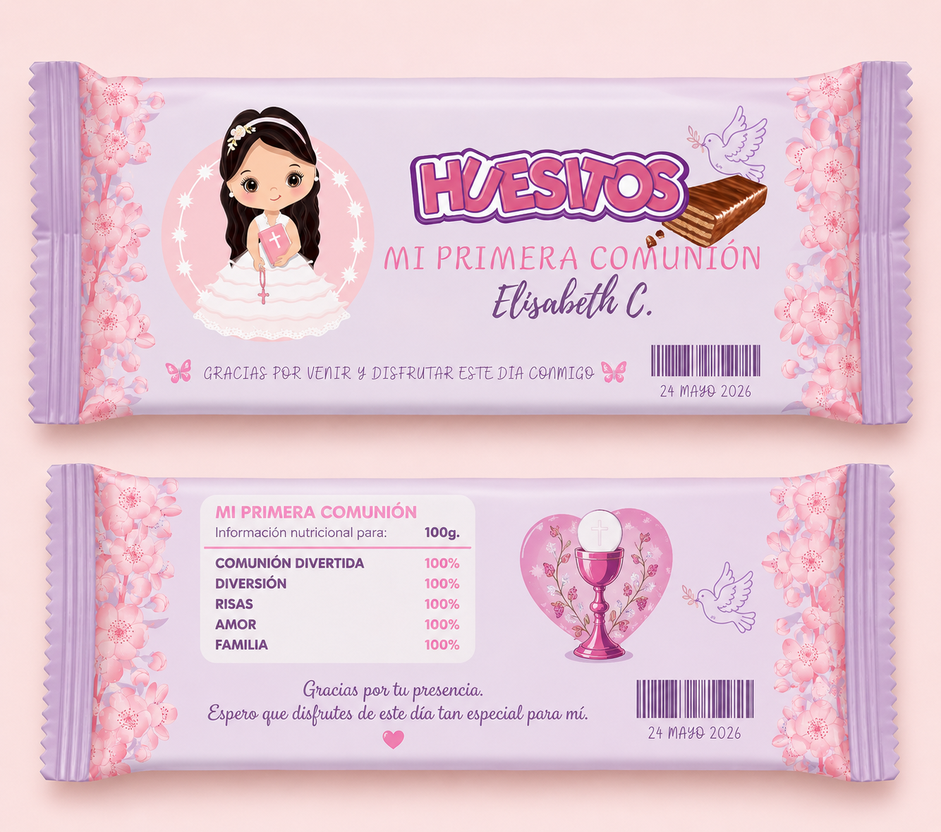 🍫 Huesitos Personalizado para Comunión