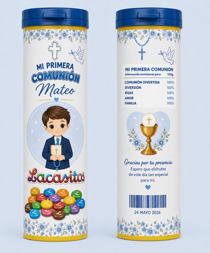 🍬 Tubo de Lacasitos Personalizado para Comunión