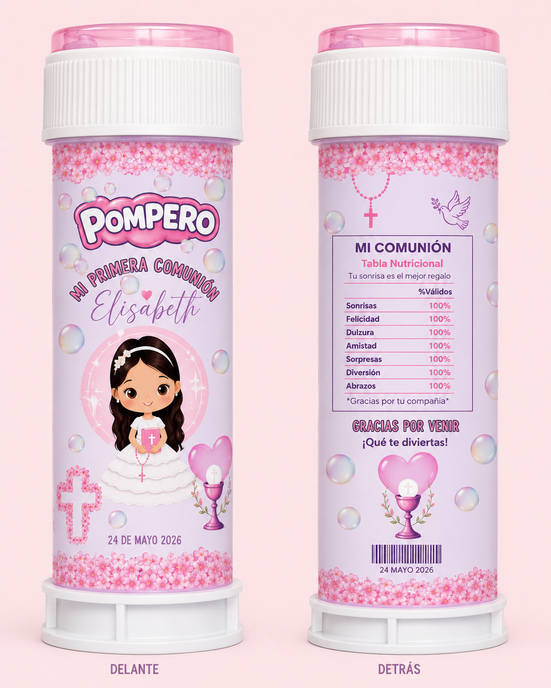 🫧 Pompero Personalizado para Comunión