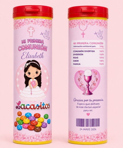 🍬 Tubo de Lacasitos Personalizado para Comunión
