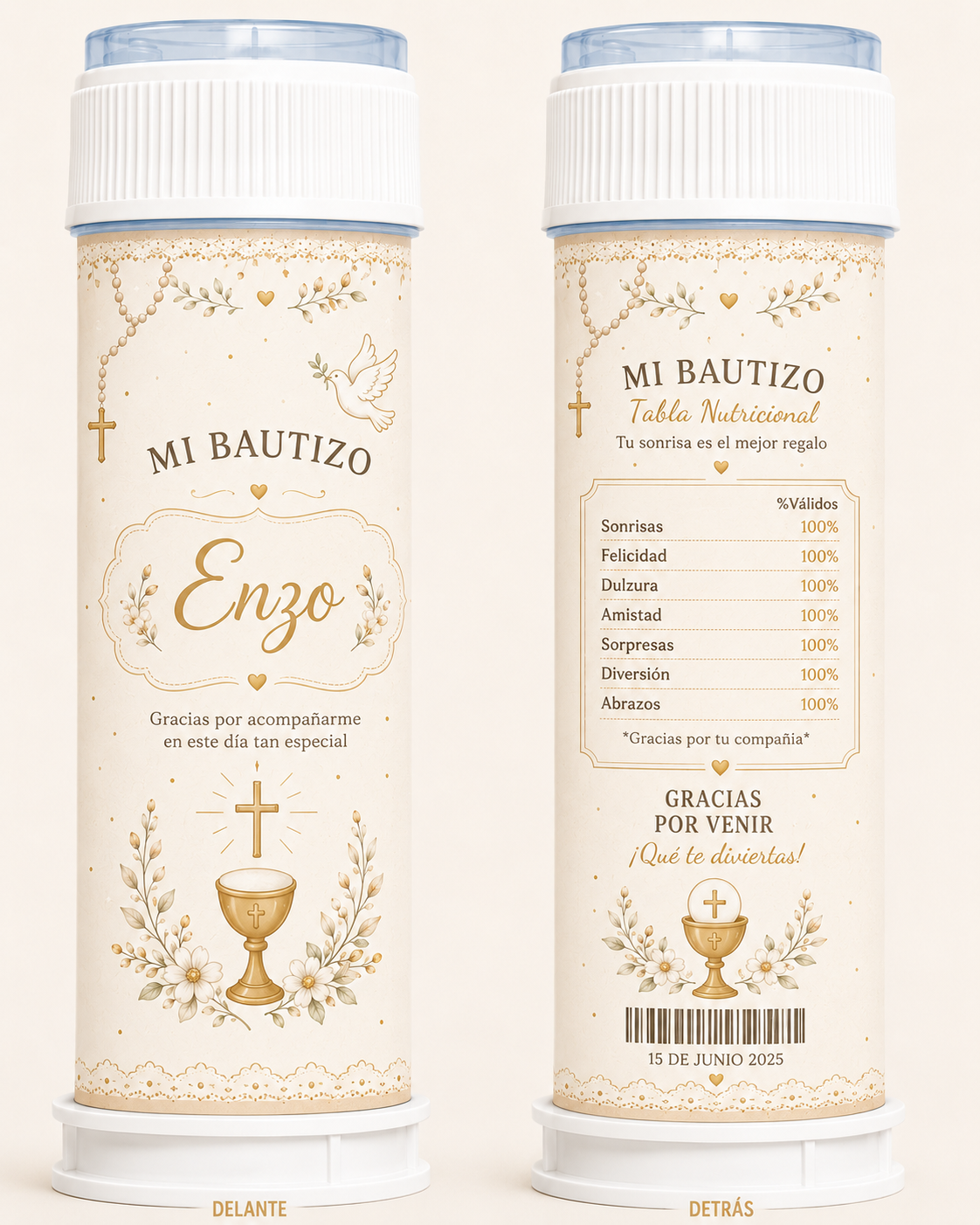 🫧 Pompero Personalizado para Bautizo