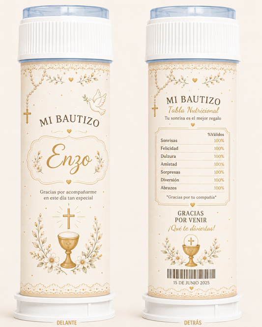 🫧 Pompero Personalizado para Bautizo