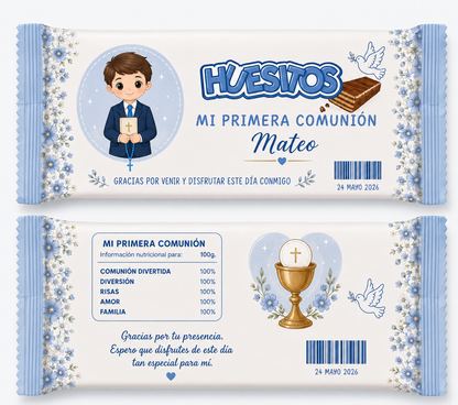 🍫 Huesitos Personalizado para Comunión