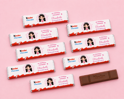 🍫 Mini Chocolatinas Personalizadas para Comunión
