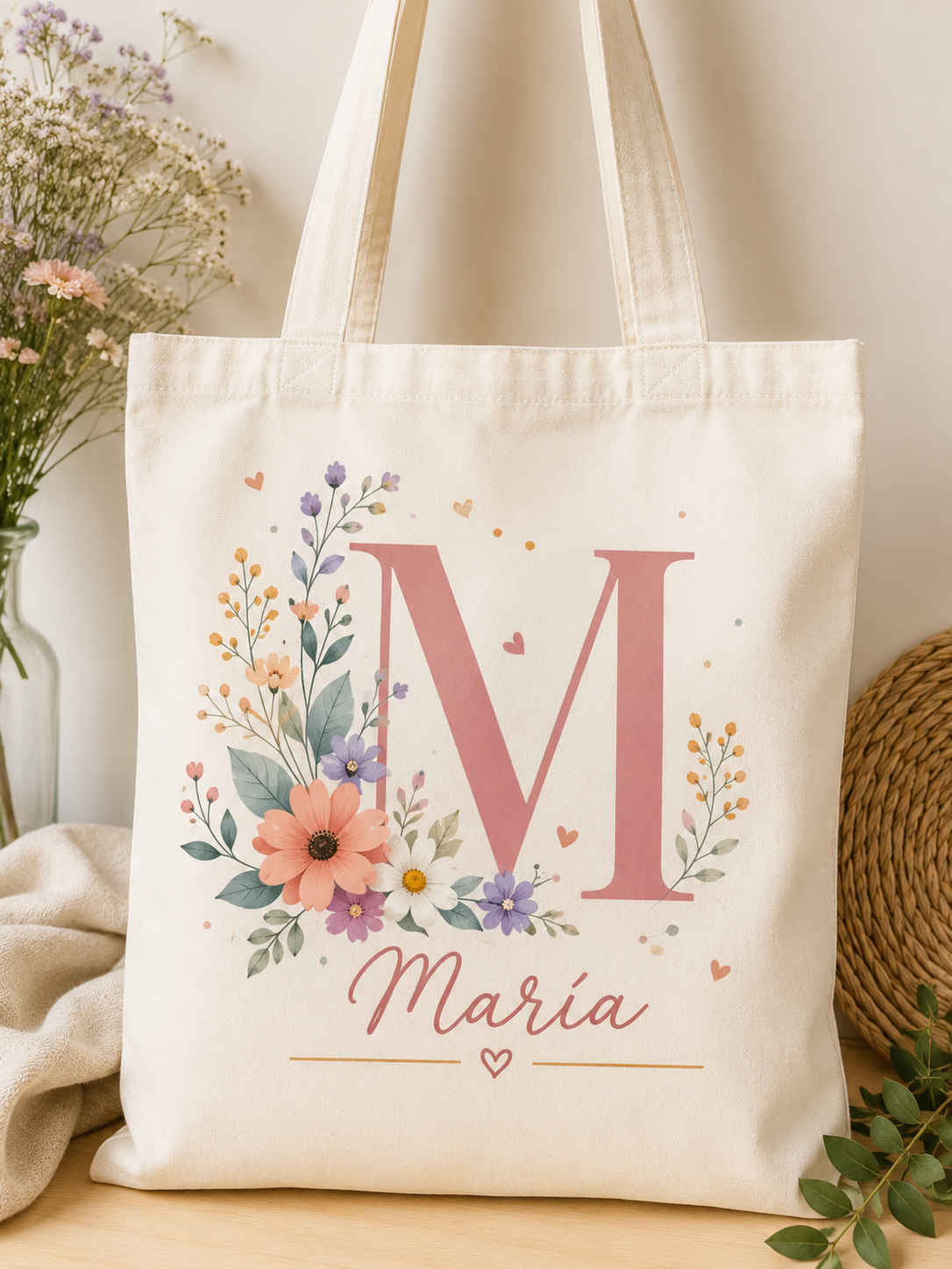 Tote Bag Personalizada Inicial + nombre