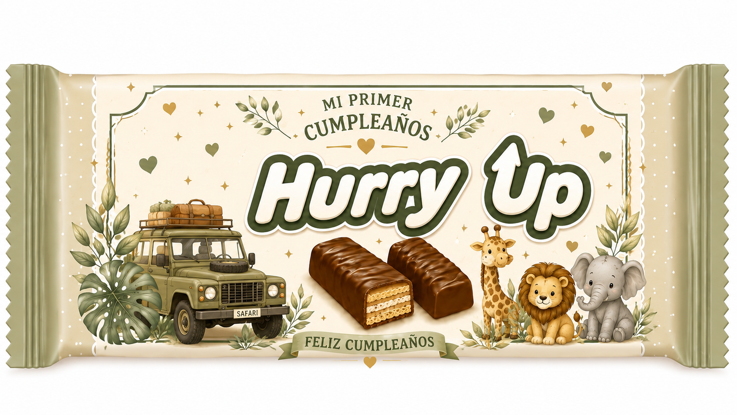 🍫 Hurry Up Personalizado para Cumpleaños